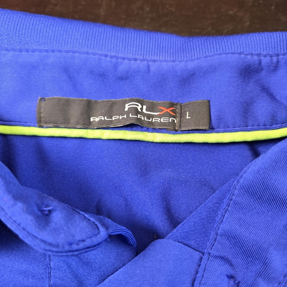 RLX Ralph Lauren Mens Polo Shirt Blue Royal Troon 145th Open Golf Colorblock L - Picture 4 of 5
